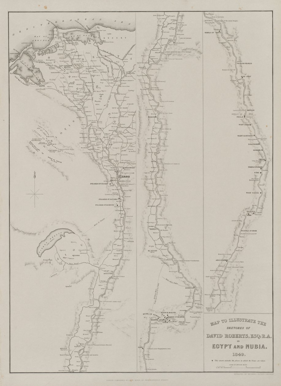 Egypti ja Nubia, Volume III: Kartta kuvaamaan David Robertsin luonnoksia, Esq: R.A. Egyptissä ja Nubiassa 1849 tekijältä Louis Haghe