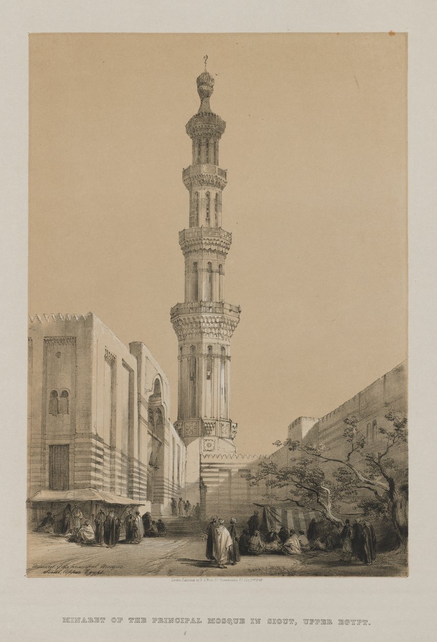 Egypti ja Nubia, osa III: Sioutin päämoskeijan minareetti, Ylä-Egypti tekijältä Louis Haghe