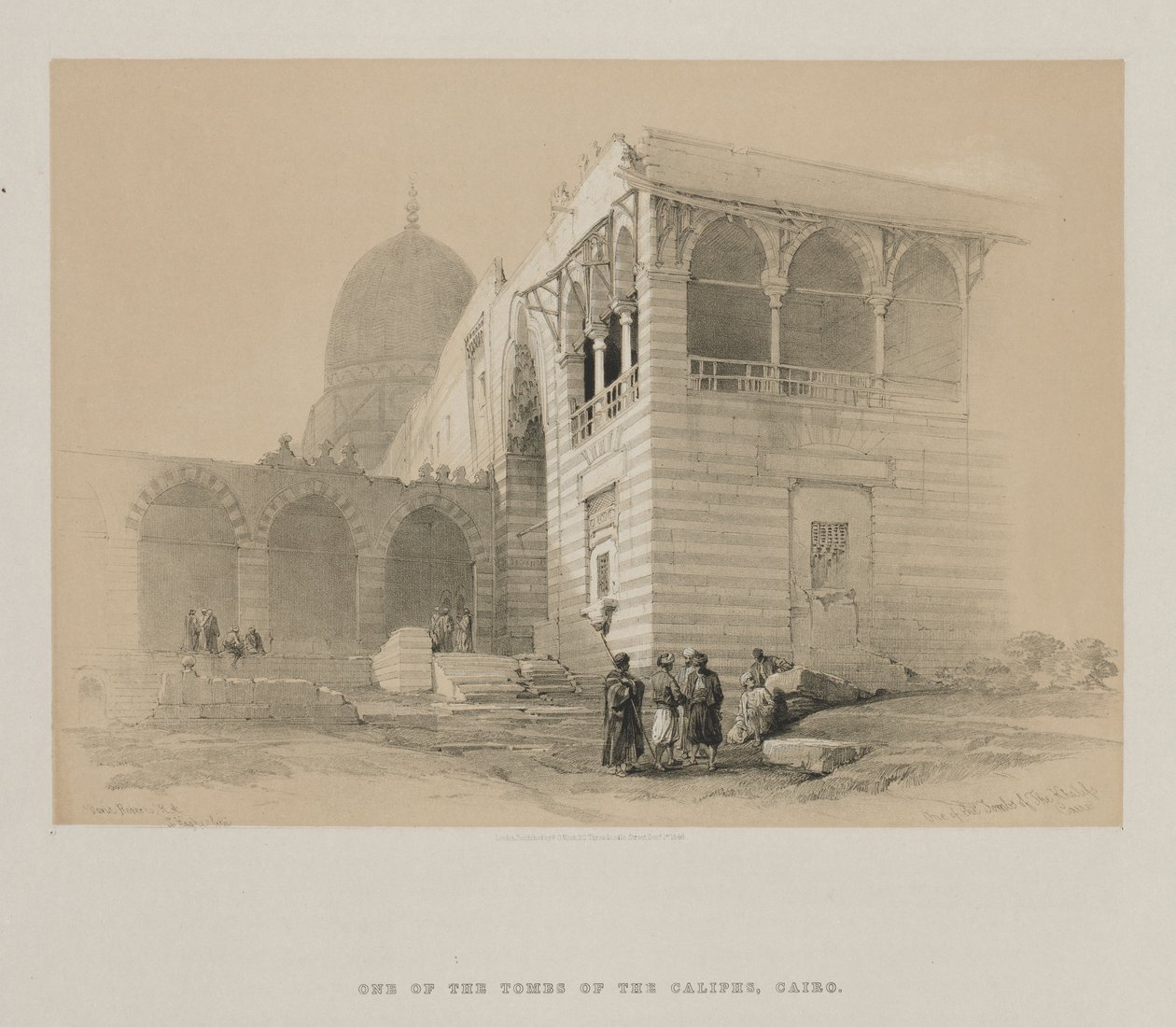 Egypti ja Nubia, osa III: Yksi Khalifin haudoista, Kairo, 1848. tekijältä Louis Haghe