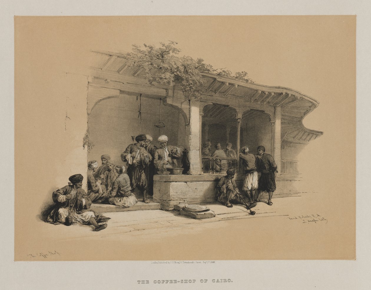 Egypti ja Nubia, osa III: The Coffee Shop, 1849. tekijältä Louis Haghe