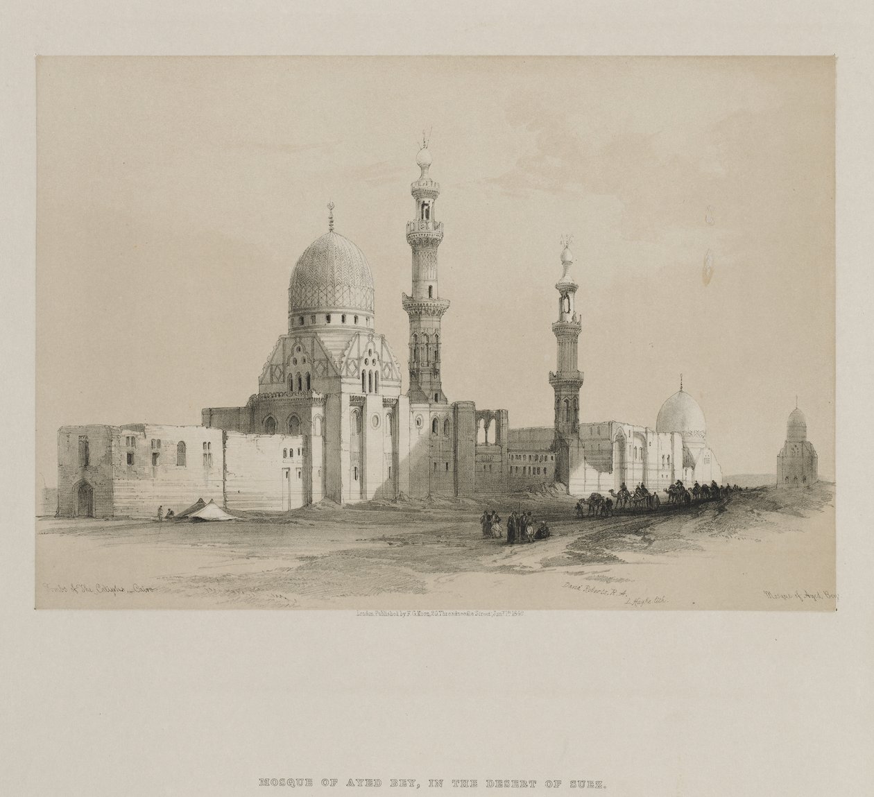 Egypti ja Nubia, osa III: Kalifien haudat-Kairo. Ayed Be[y]:n moskeija, 1849. tekijältä Louis Haghe