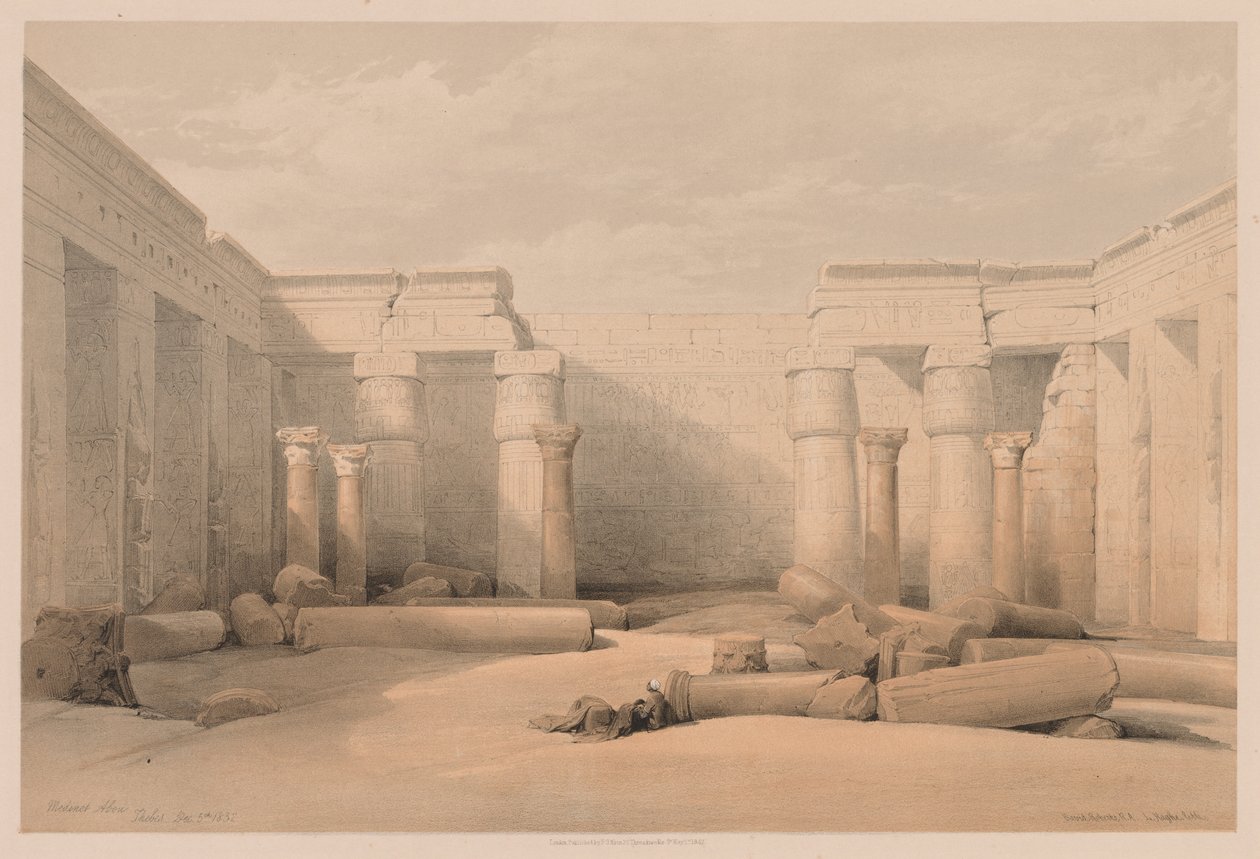 Egypti ja Nubia: Osa II - nro 18, Medinet Abou, Thebes tekijältä Louis Haghe