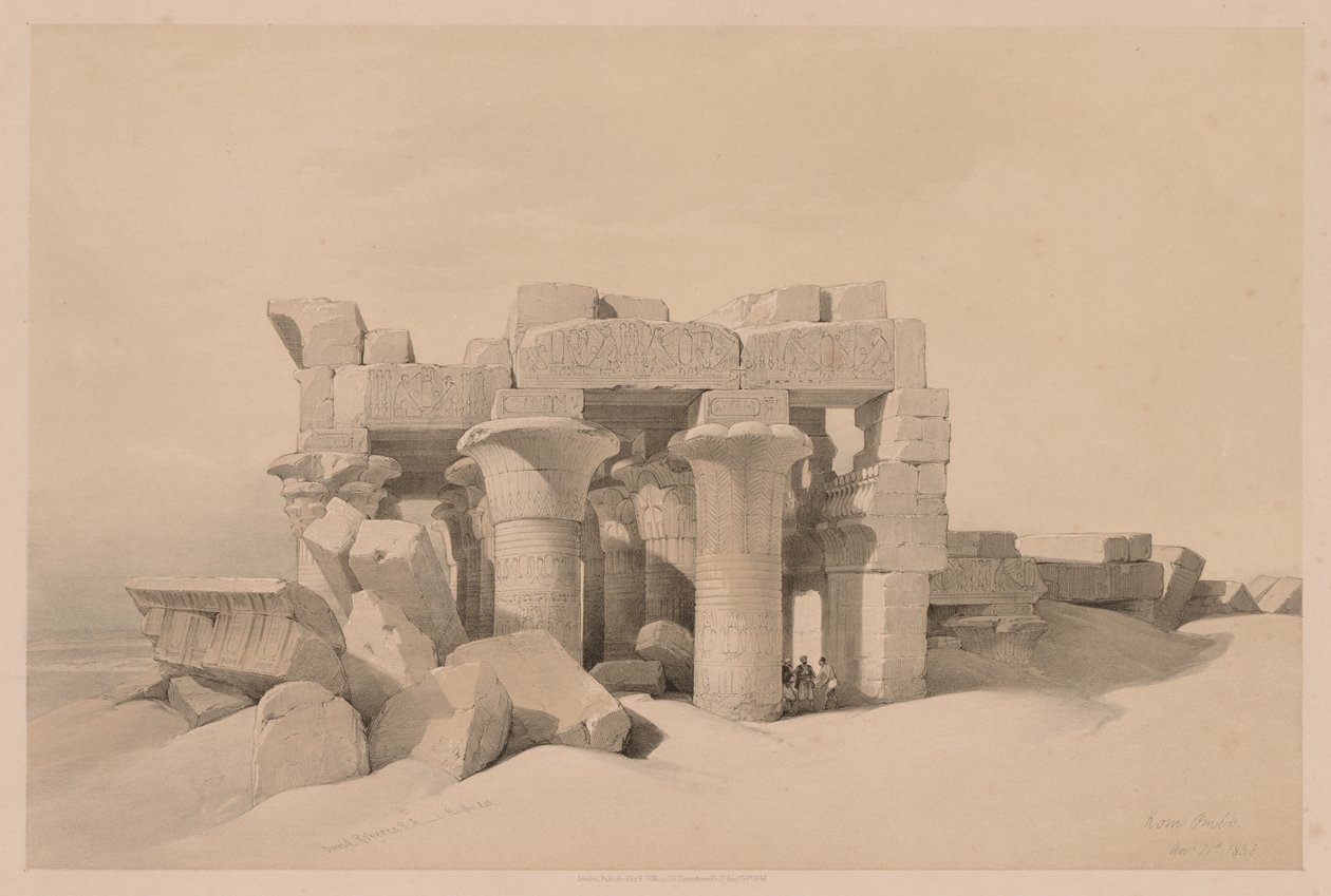 Egypti ja Nubia: Osa II - nro 42, Kom Ombon rauniot tekijältä Louis Haghe