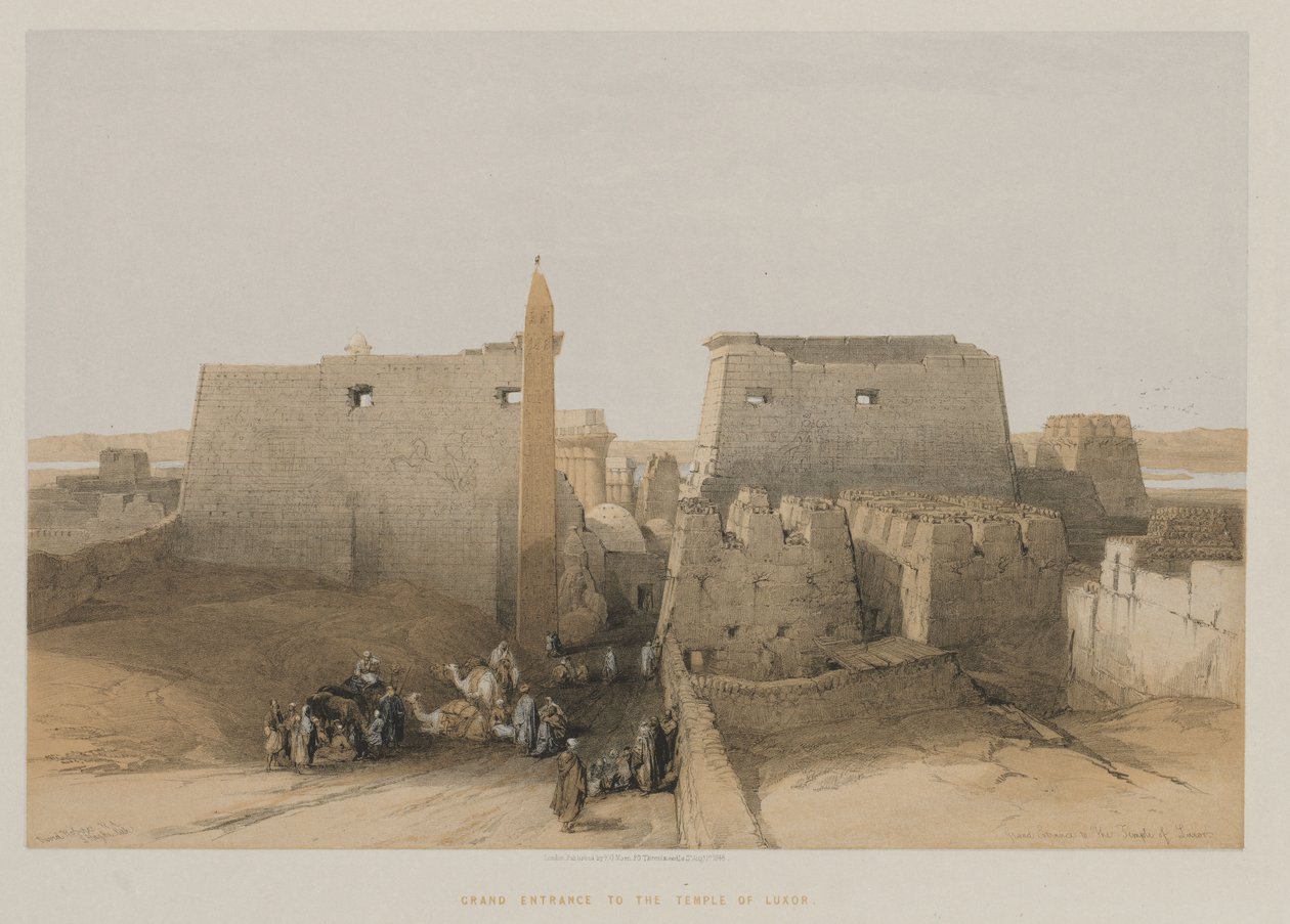 Egypti ja Nubia, osa II: Suuri sisäänkäynti Luxorin temppeliin, 1848. tekijältä Louis Haghe