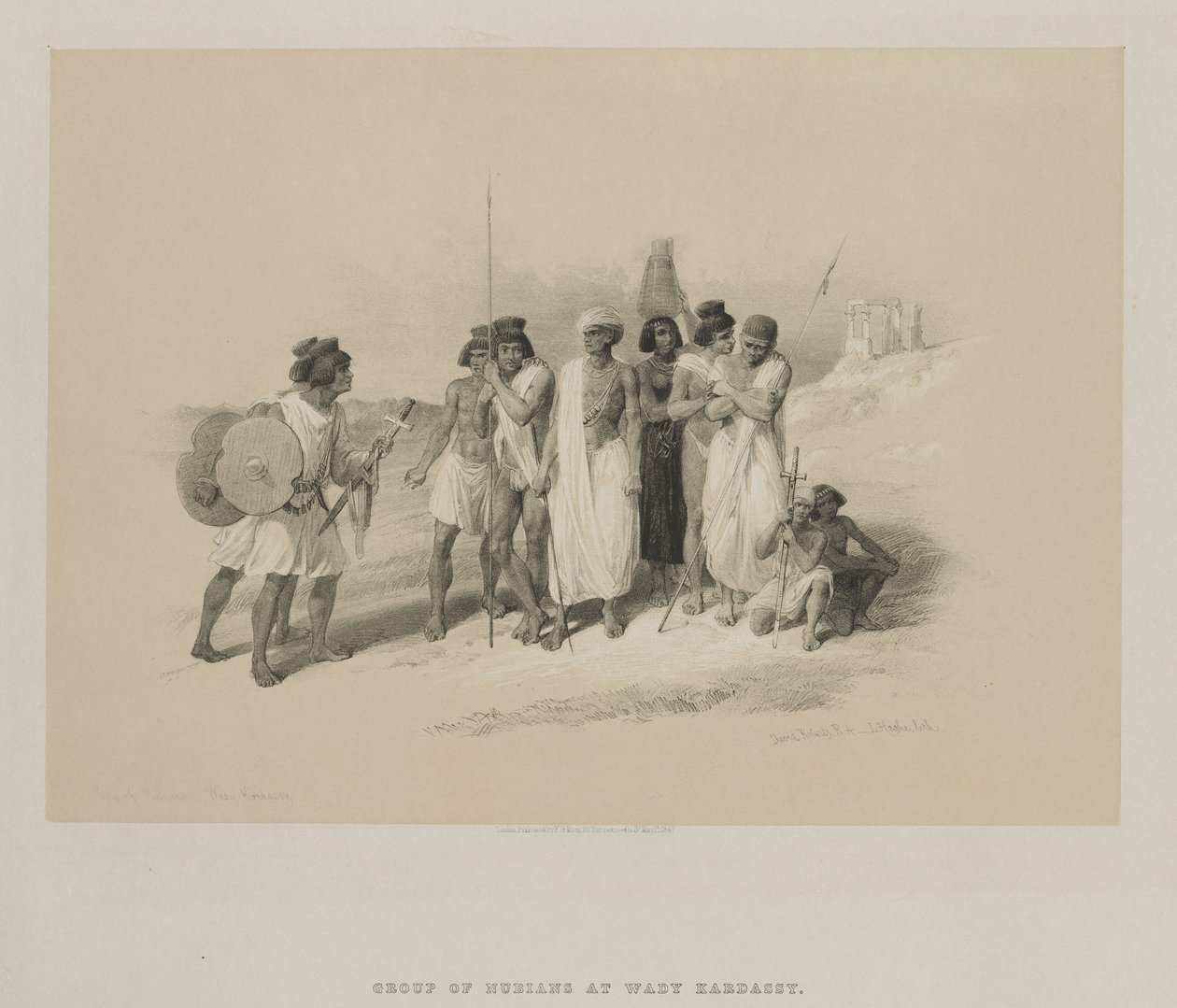 Egypt and Nubia, Volume II: Group of Nubians-Wady Kardasey tekijältä Louis Haghe