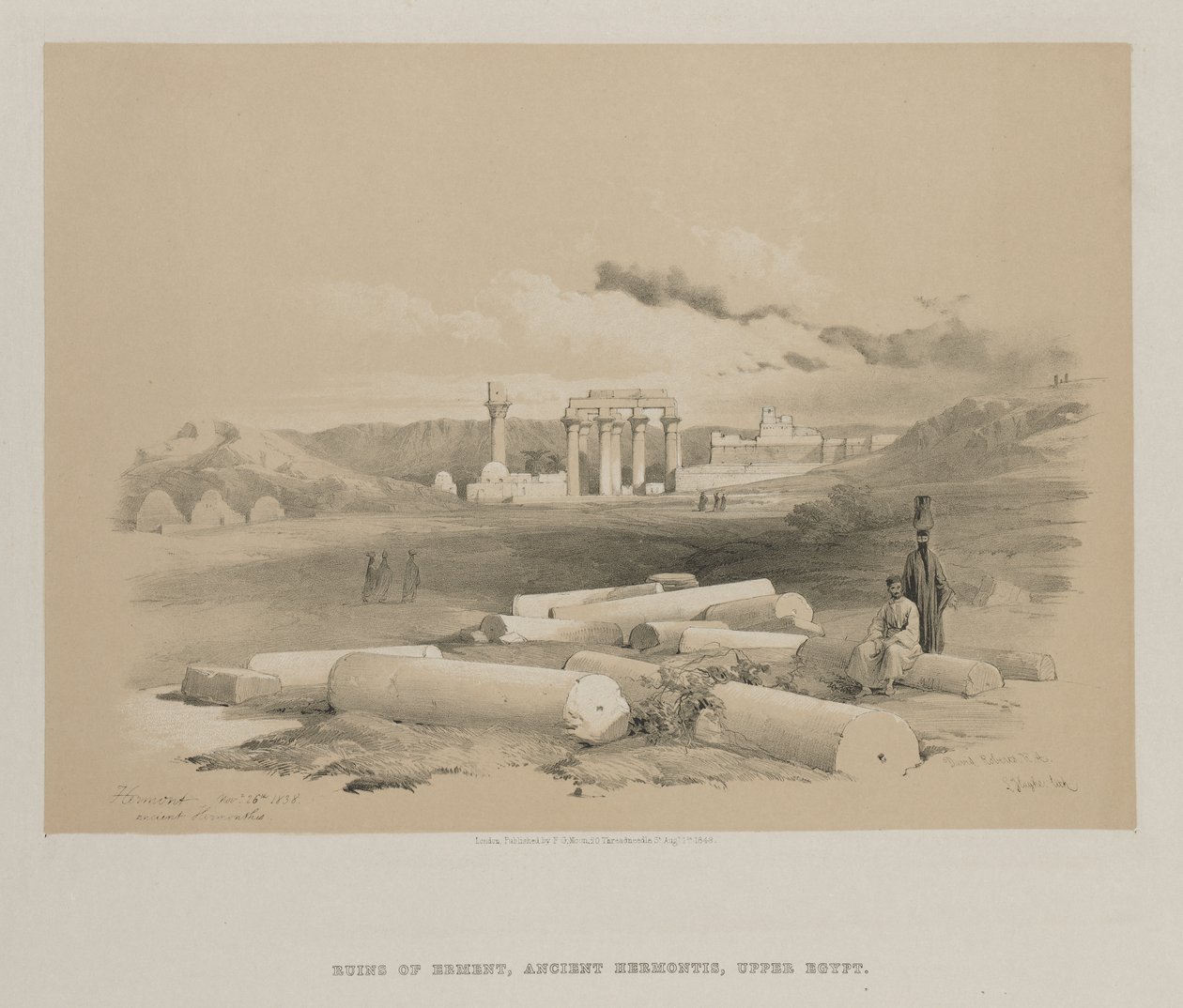 Egypti ja Nubia, osa II: Hermont, Ancient Hermonthis, 1848. tekijältä Louis Haghe