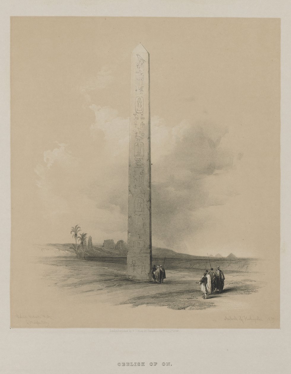 Egypti ja Nubia, II osa: Heliopoliksen obeliski, 1848. tekijältä Louis Haghe