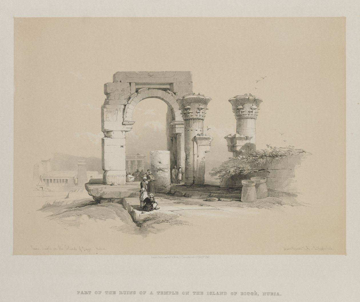 Egypti ja Nubia, osa II: Rauniot - Temppeli Biggehin saarella, Nubia, 1847. tekijältä Louis Haghe
