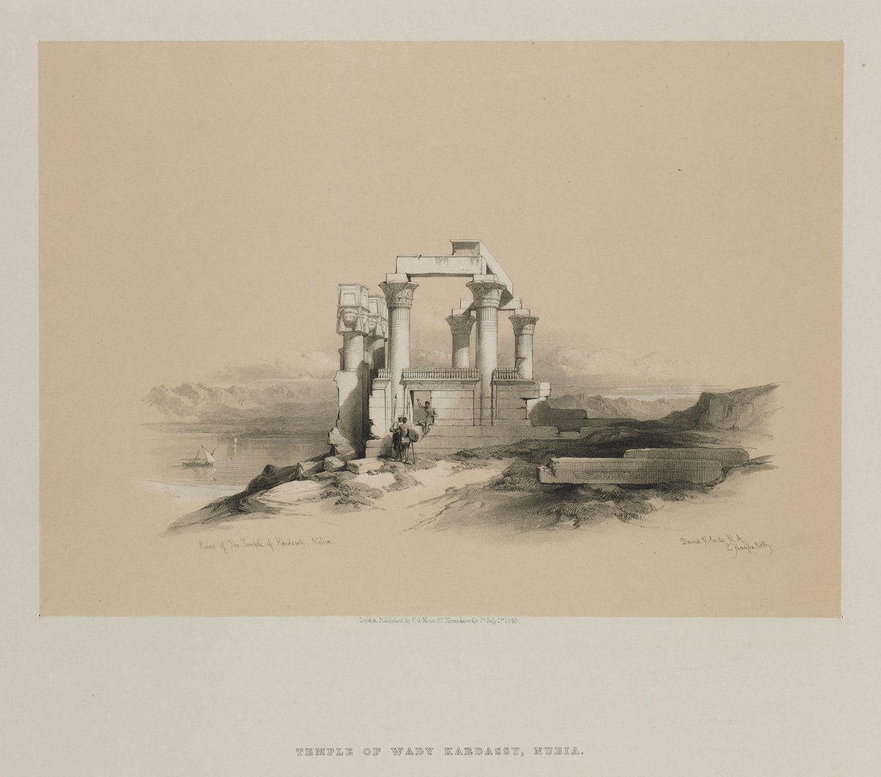 Egypti ja Nubia, osa II: Kardesehin temppelin rauniot, Nubia, 1848. tekijältä Louis Haghe