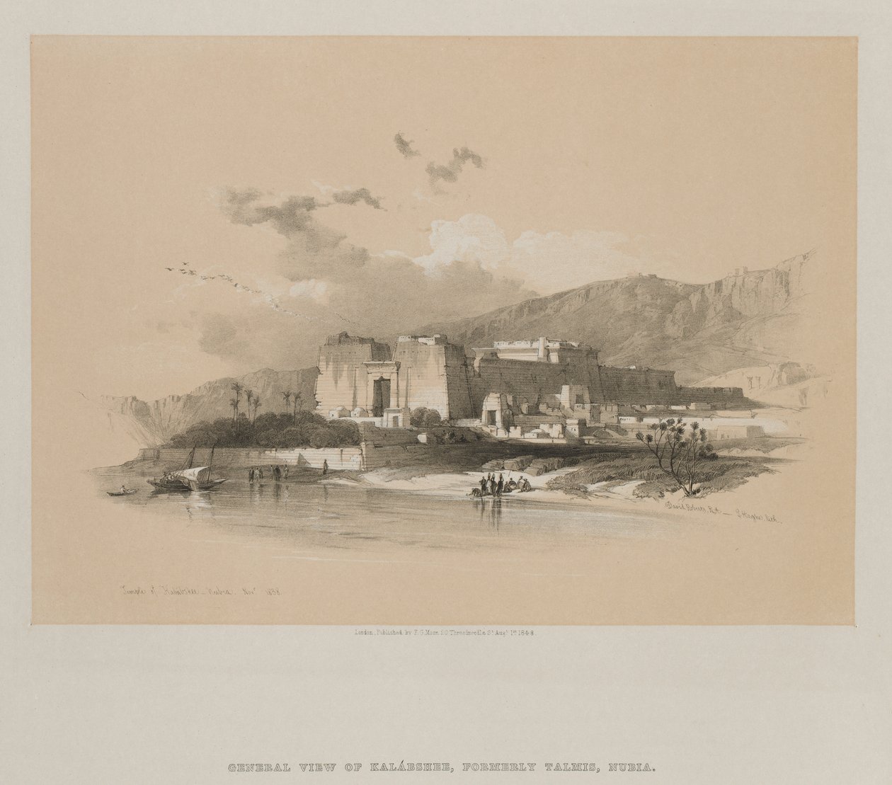 Egypti ja Nubia, osa II: Kababshen temppeli, Nubia, 1848. tekijältä Louis Haghe