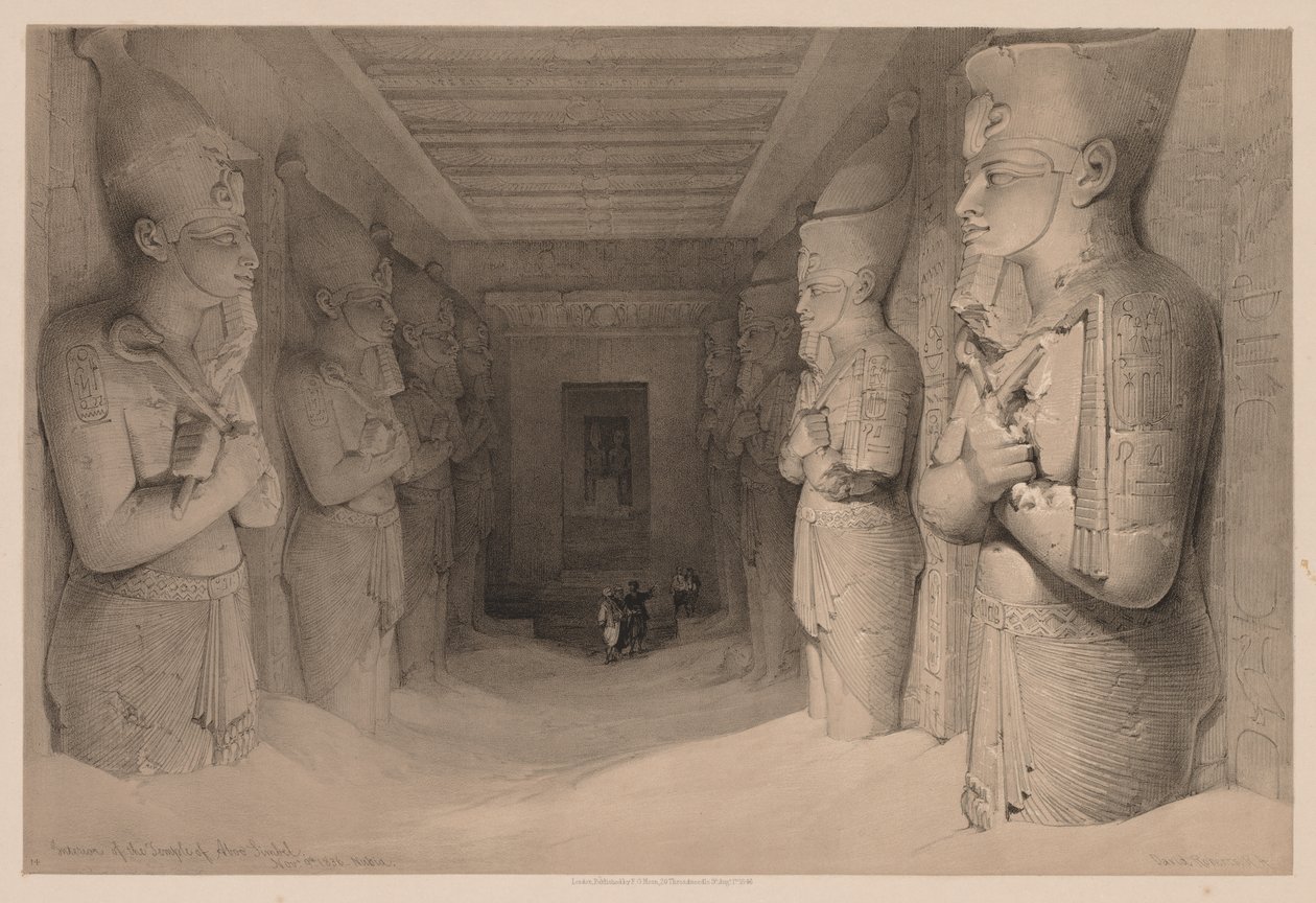 Egypti ja Nubia: osa I - nro 14, Aboo Simbel -temppelin sisustus tekijältä Louis Haghe