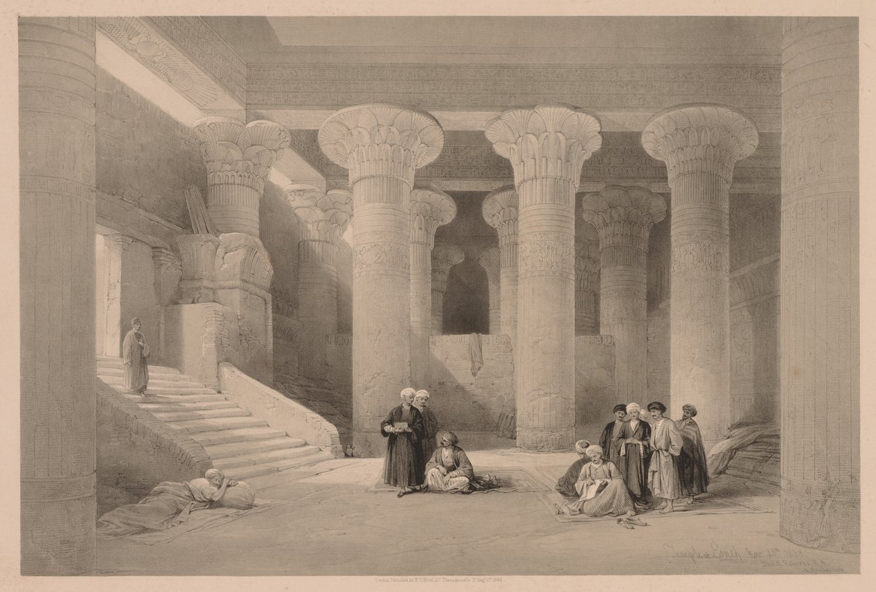 Egypti ja Nubia: osa I - nro 24, Esnehin temppeli, 1838. tekijältä Louis Haghe