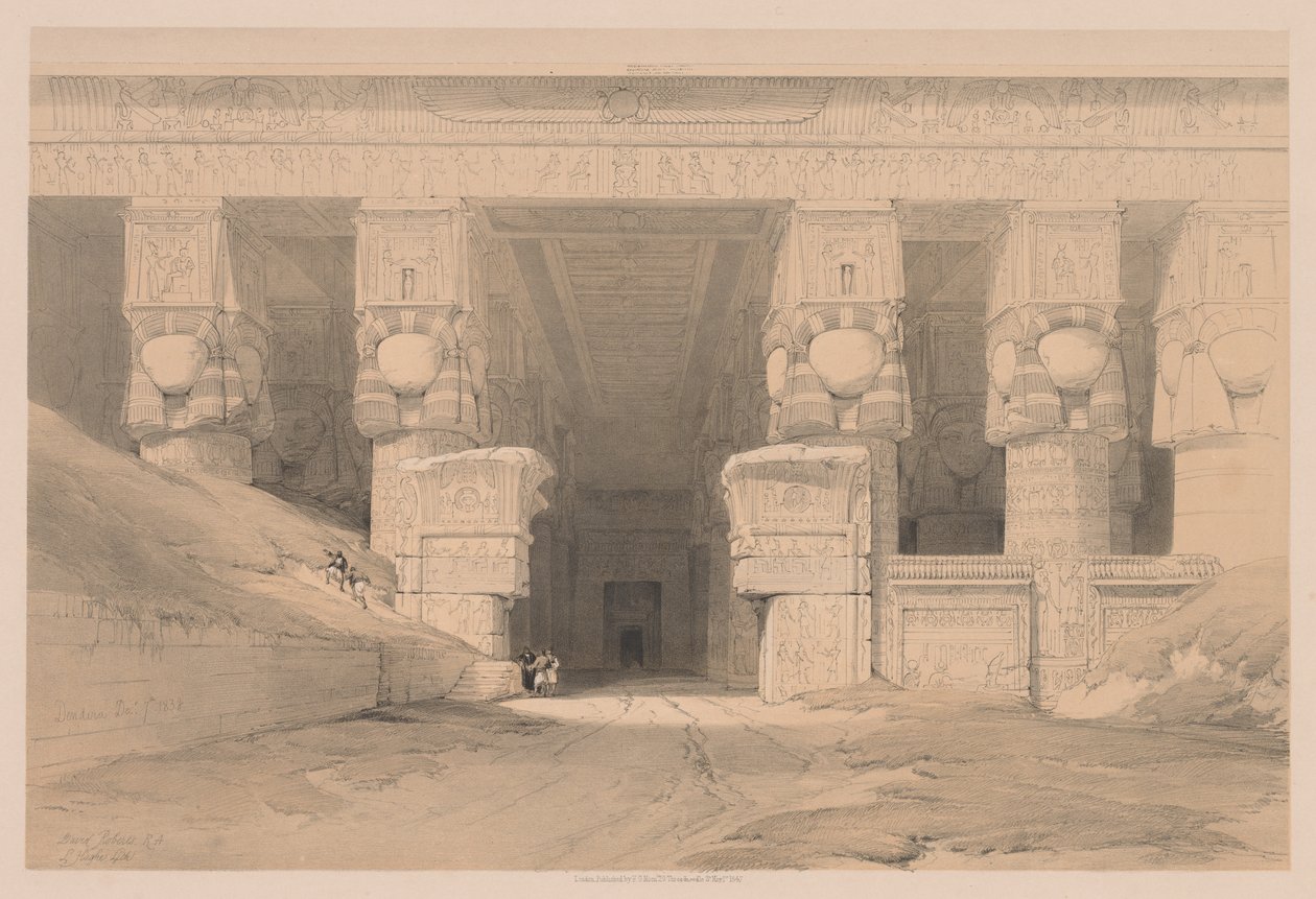 Egypti ja Nubia: I osa - nro 35, Dendera, 1838. tekijältä Louis Haghe