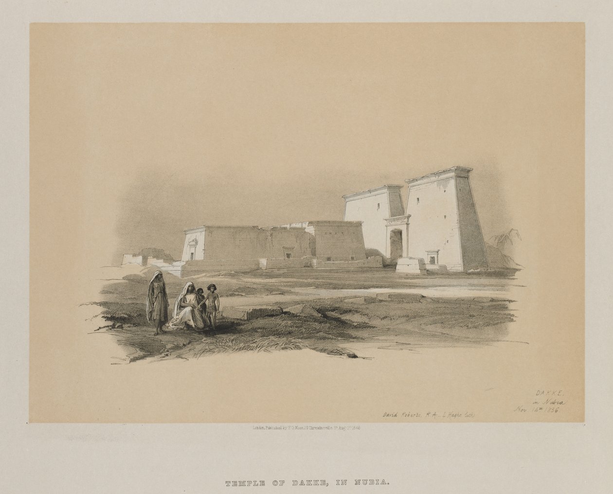 Egypti ja Nubia, osa I: Dakke, Nubia, 1846. tekijältä Louis Haghe