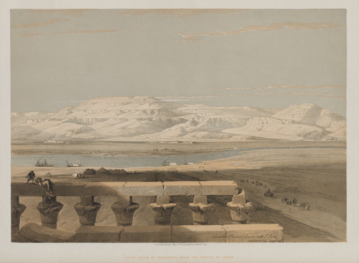 Egypti ja Nubia, osa I: Libyan vuoristoketju, Luxorin temppelistä, 1847. tekijältä Louis Haghe