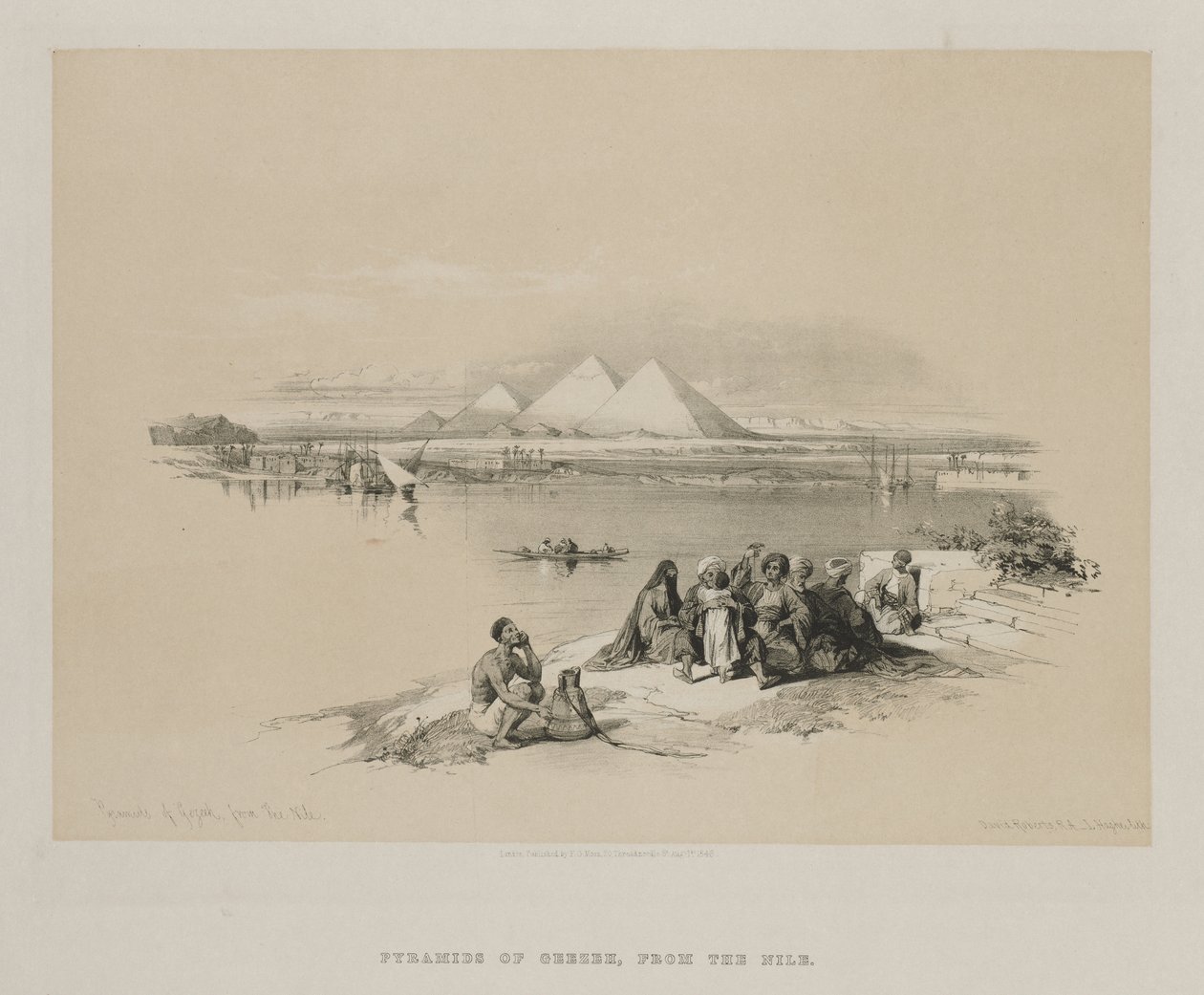 Egypti ja Nubia, osa I: Geezehin pyramidit Niilistä, 1846. tekijältä Louis Haghe