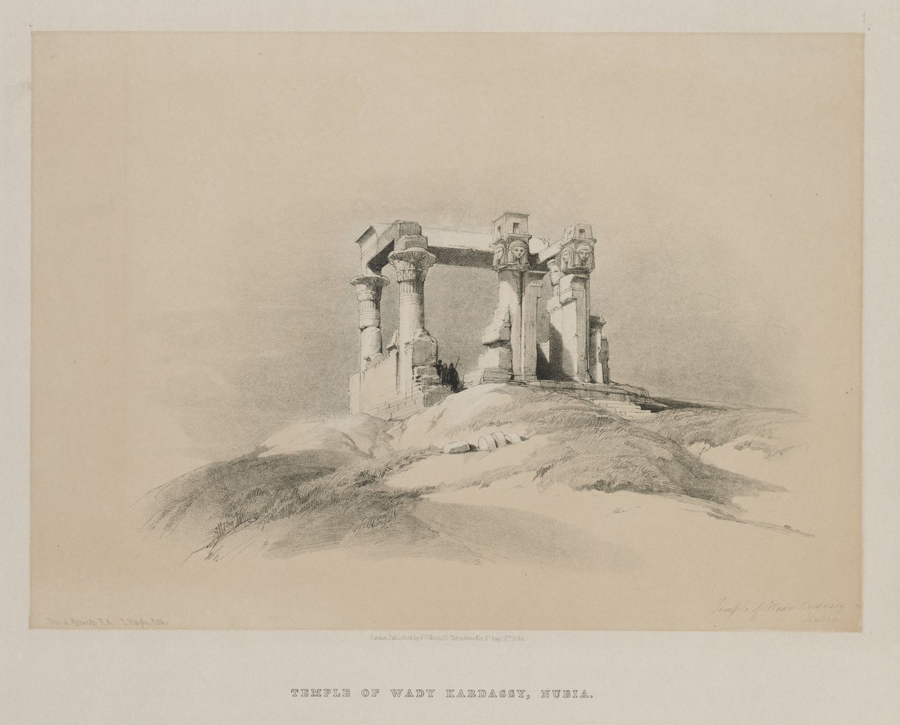 Egypti ja Nubia, osa I: Wady Kardassyn temppeli Nubiassa, 1846. tekijältä Louis Haghe