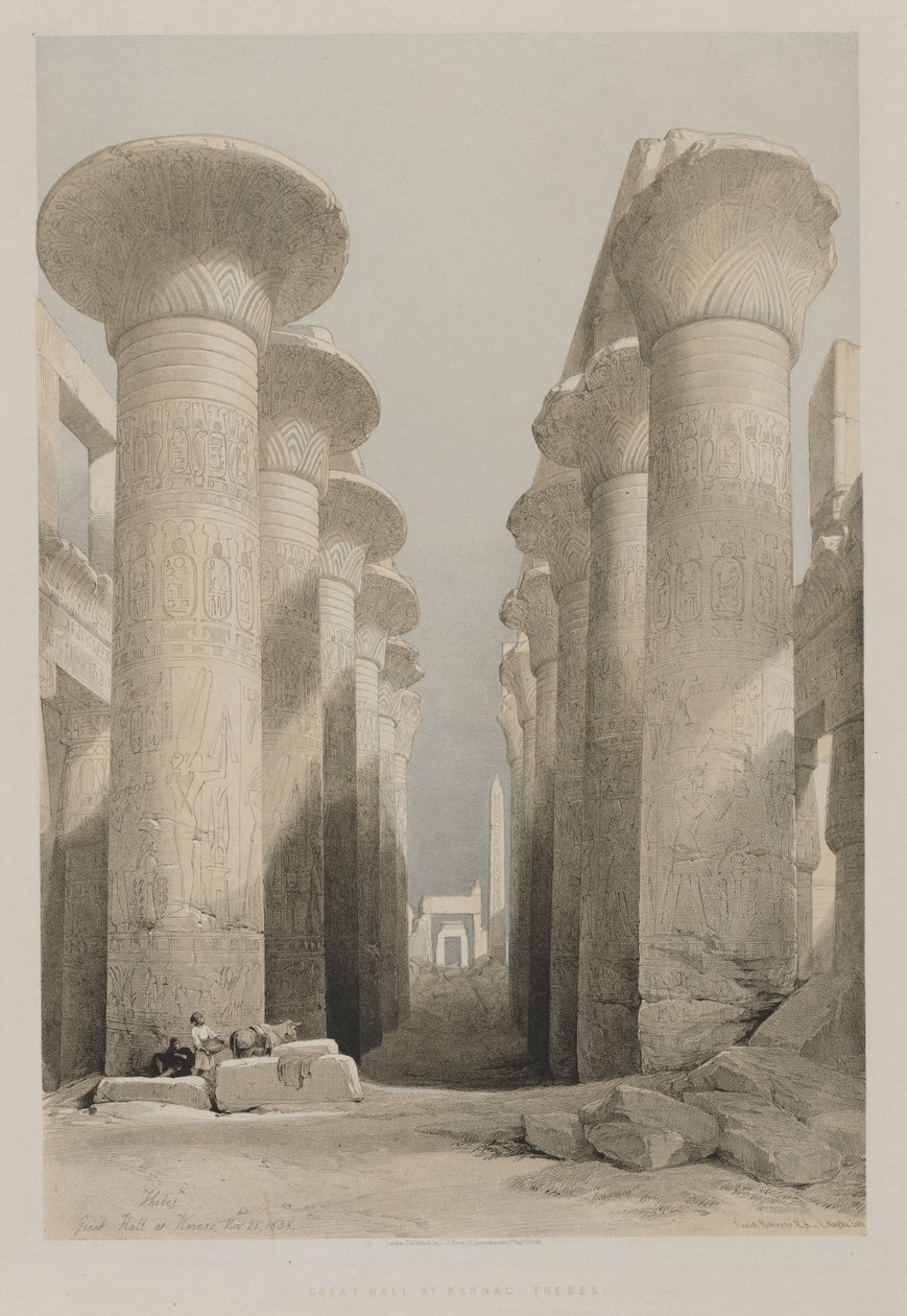 Egypti ja Nubia, osa I: Thebes, Great Hall at Karnac tekijältä Louis Haghe