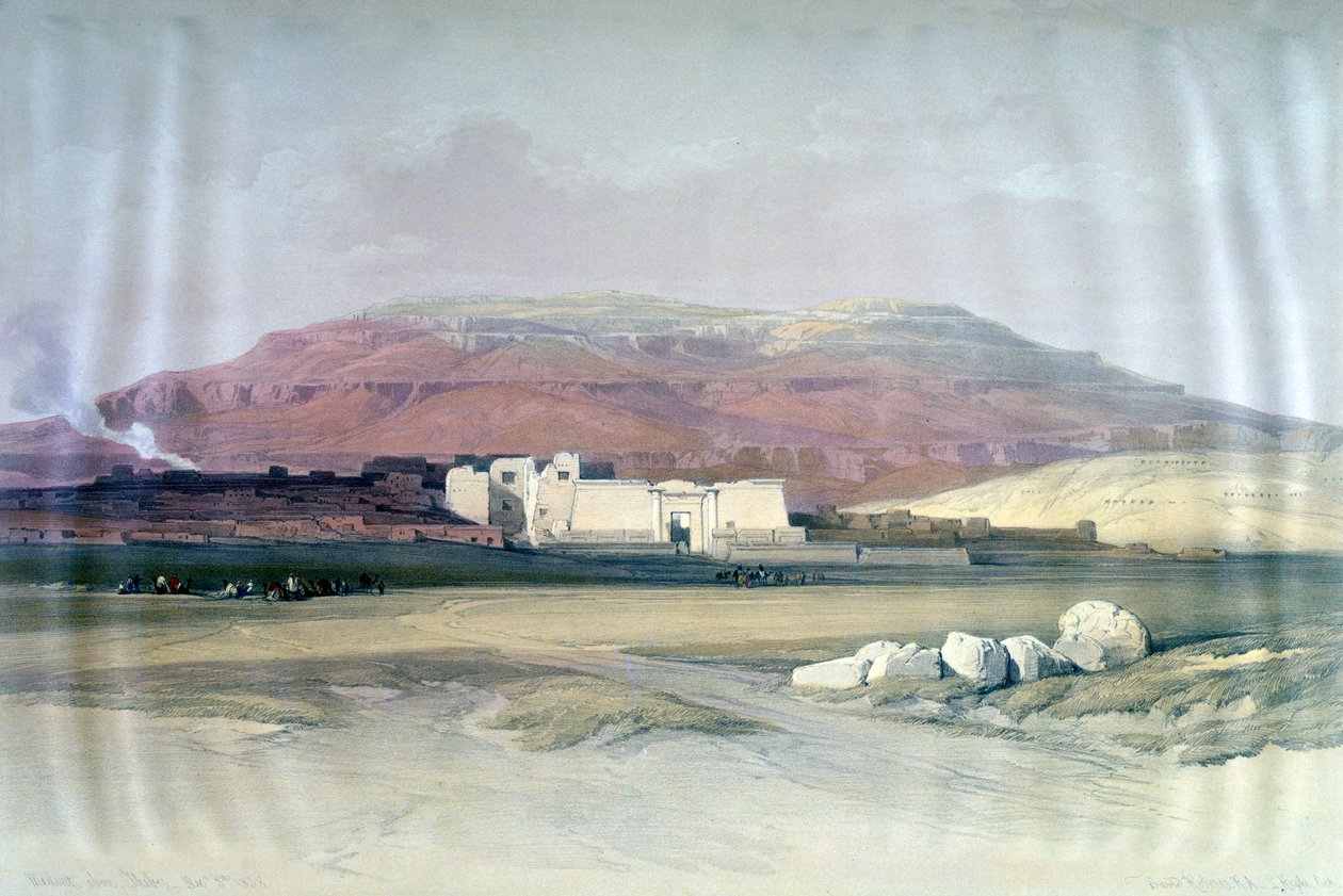 Medinet Abou, Thebes, 8. joulukuuta 1832, Egypti, 1800-luku tekijältä Louis Haghe