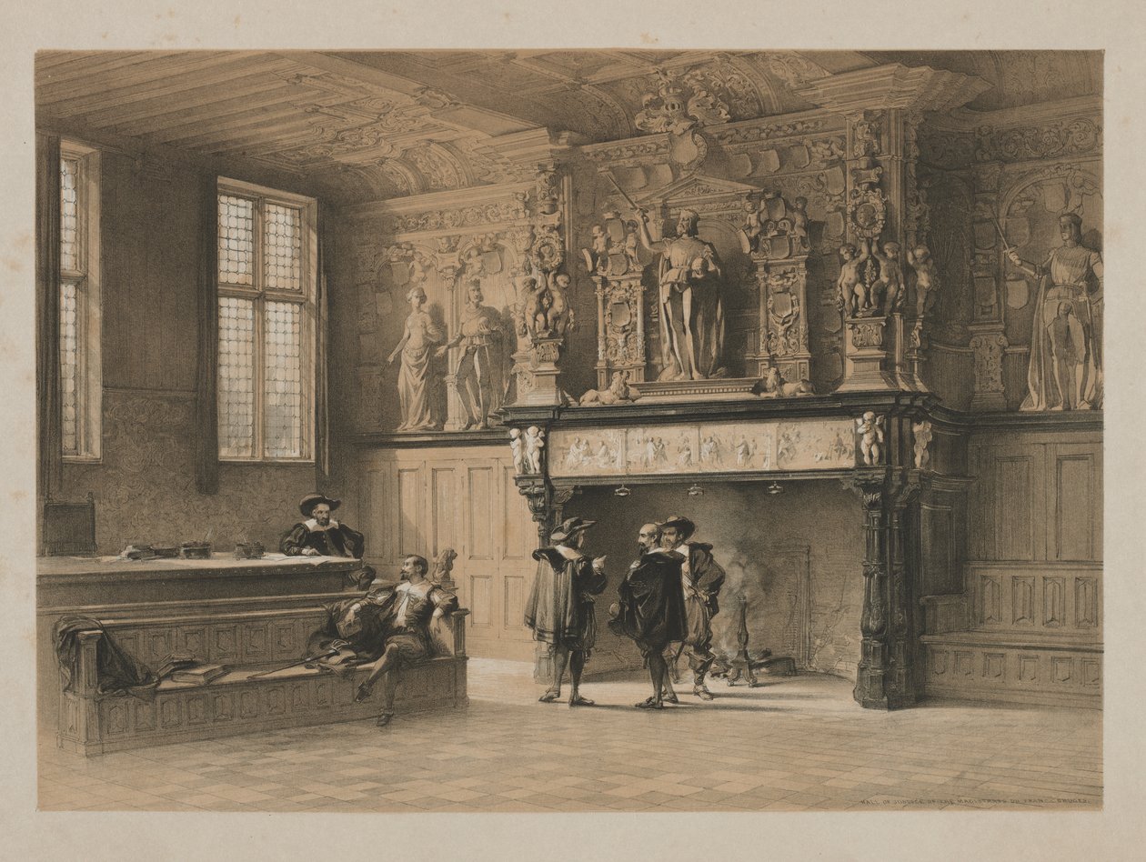 Esbossos a Bèlgica i Alemanya, Volum I: Sala de Justícia dels Magistrats du Franc, Bruges, finlandès tekijältä Louis Haghe