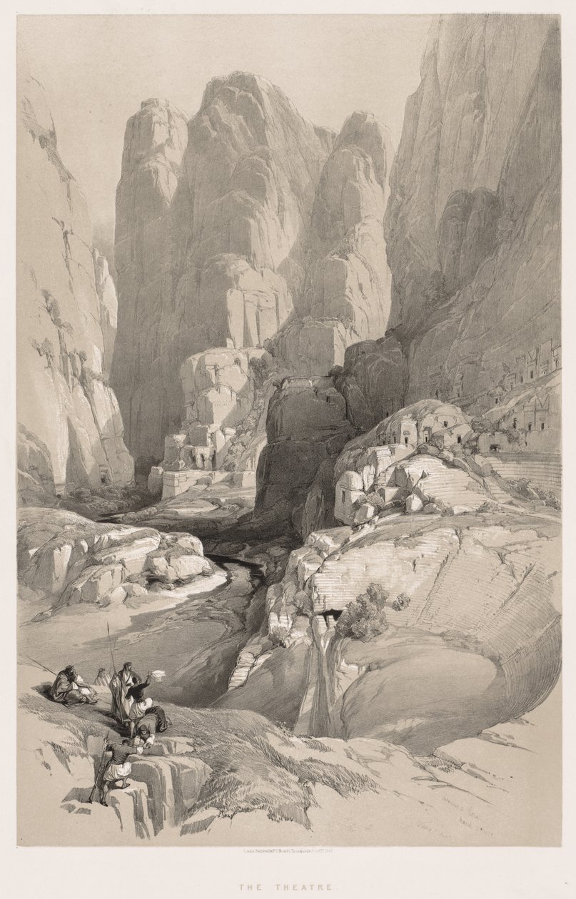 Pyhä maa, Syyria, Idumea, Arabia, Egypti & Nubia Voi. III: Sisäänkäynti Petraan, 1842. tekijältä Louis Haghe