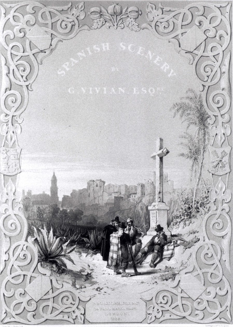 George Vivianin Espanjan maiseman nimisivu, julkaistu 1838 tekijältä Louis Haghe