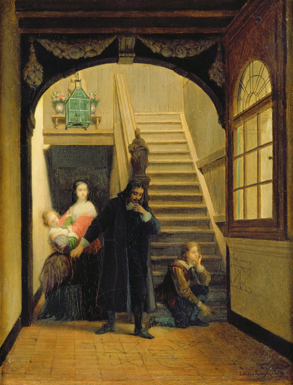 Kohtaus Blaise Pascalin nuoruudesta (1623-62) 1860-70 tekijältä Louis Hector Leroux