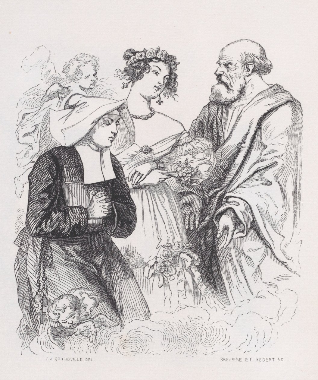 The Two Sisters of Charity elokuvasta The Complete Works of Béranger, 1836. Tekijät: Louis-Henri Brevière, Cesar-Auguste Hebert. tekijältä Louis Henri Brevière, Cesar Auguste Hebert