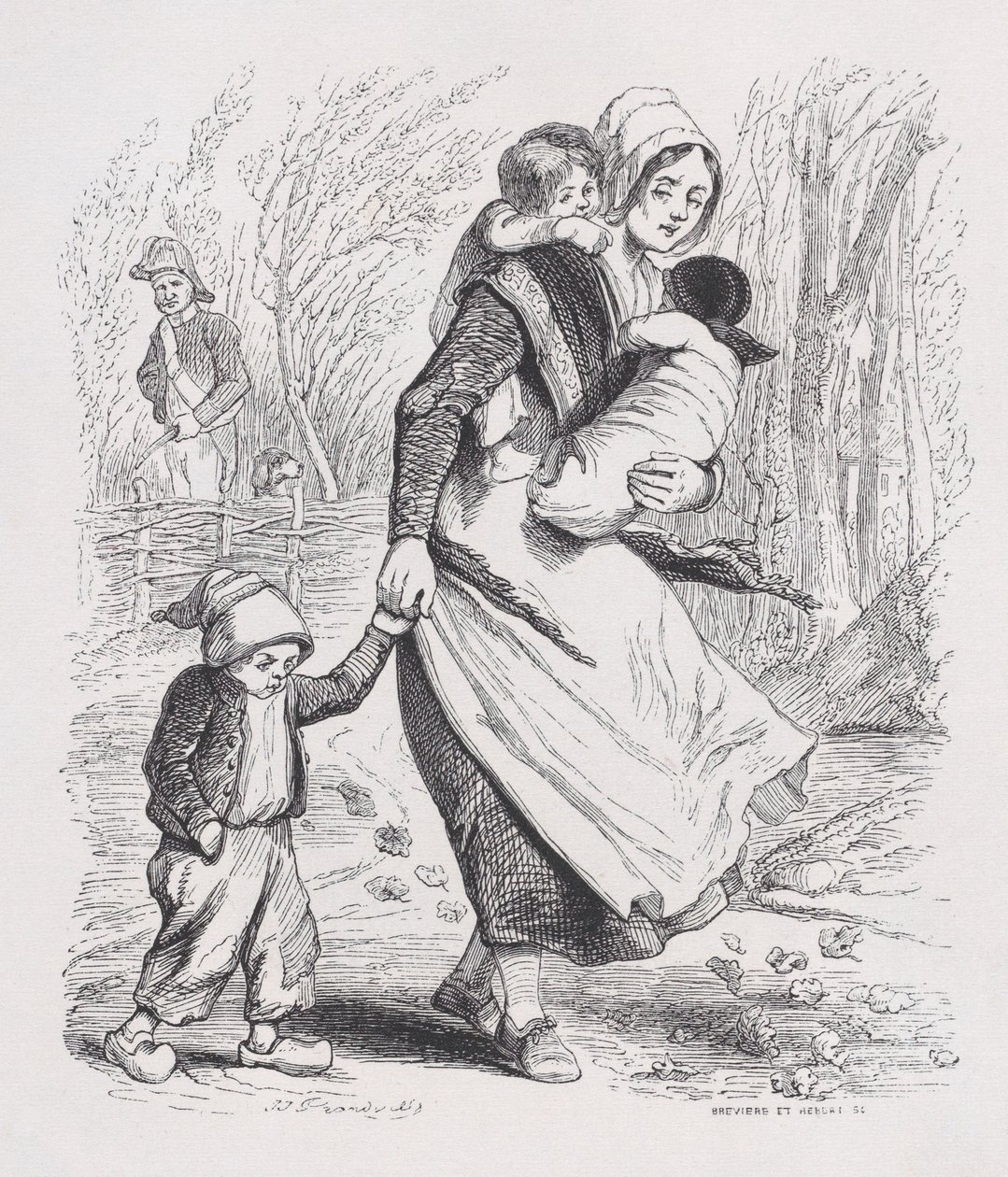 Jeanne, punapää elokuvasta The Complete Works of Béranger, 1836. tekijältä Louis Henri Brévière