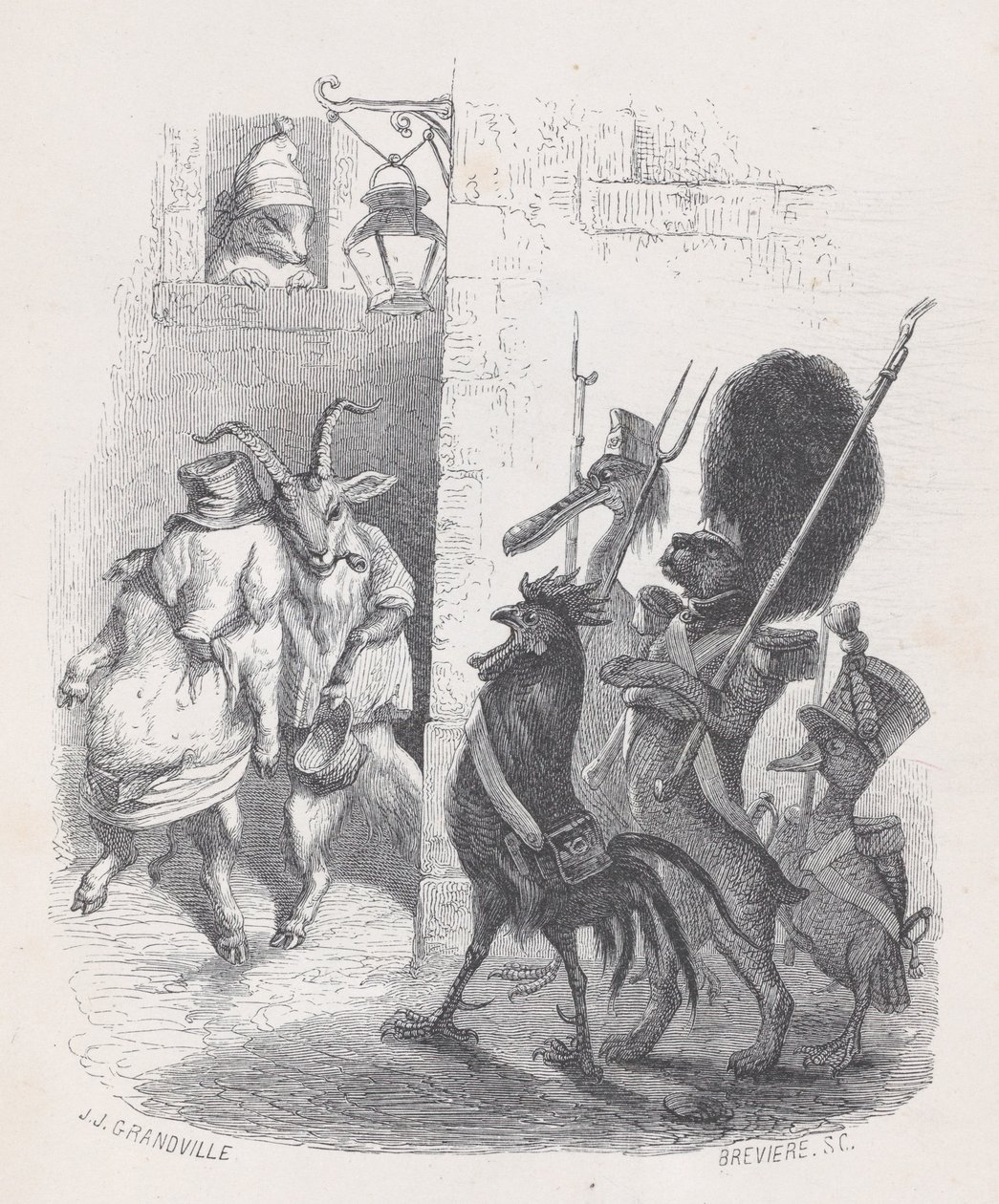 Useammin kuin kerran lähtiessään naamiopallolta partio pidätti herra de ***n..., noin. 1837-47. tekijältä Louis Henri Brévière
