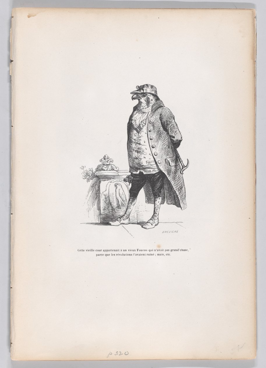 Tässä vanhassa hovissa on ilmeisesti vanha haukka... Scenes from the Private and Pubista..., noin. 1837-47. tekijältä Louis Henri Brévière
