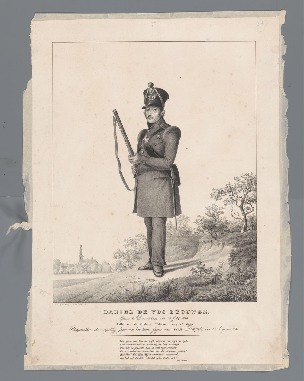 Daniel deVos Brewer. Syntynyt Deventerissä, 30. heinäkuuta 1770. Military William -ritarikunnan ritari, 4. luokka. Erotettiin vapaaehtoiseksi Hunteriksi Van Dam Hunters Corpsin kanssa, 2. elokuuta 1831 tekijältä Louis Henri de Fontenay