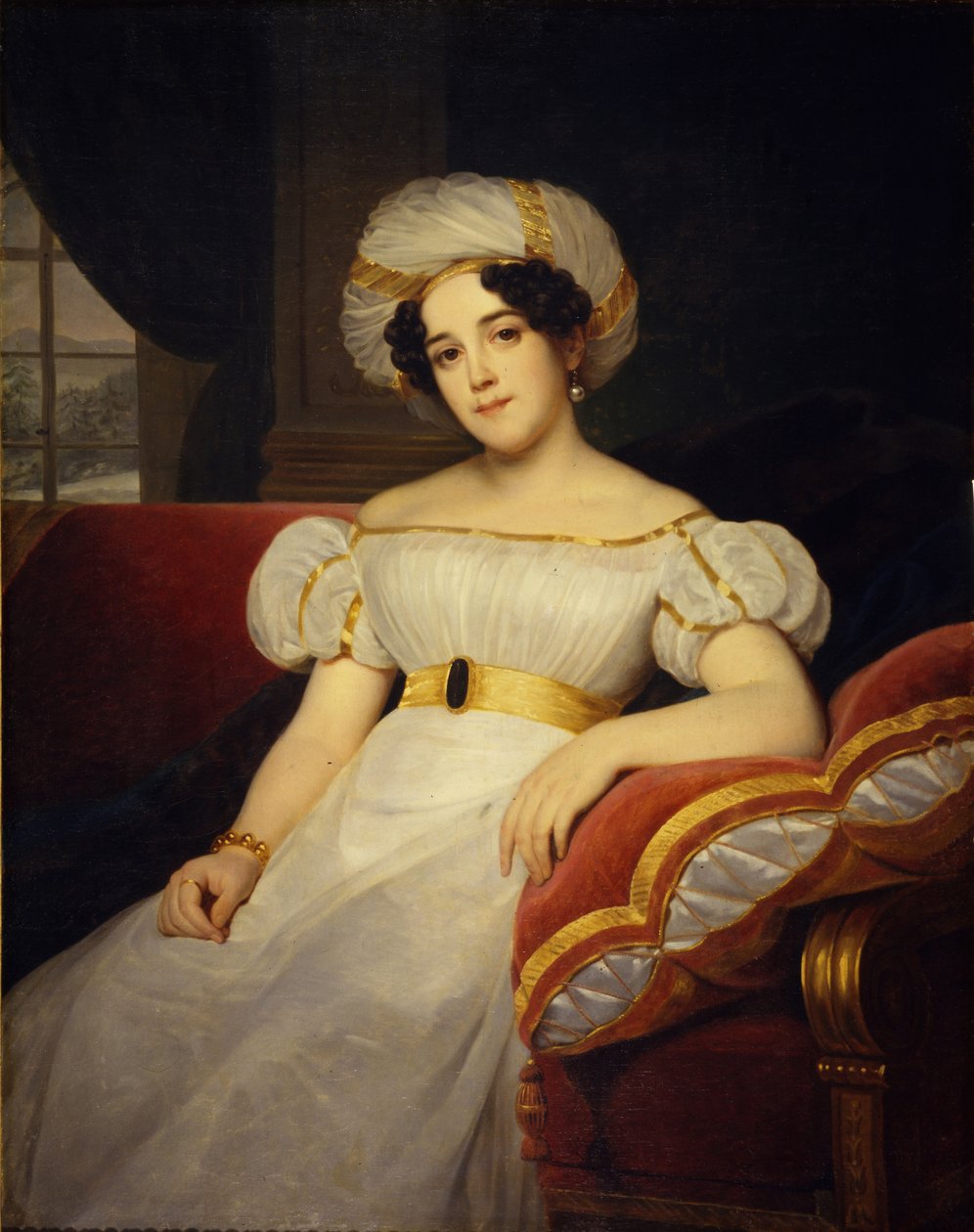 Prinsessa Natalya Stepanovna Golitsynan muotokuva, os. kreivitär Apraksina 1794-1890, 1824 tekijältä Louise Marie Jeanne Hersent