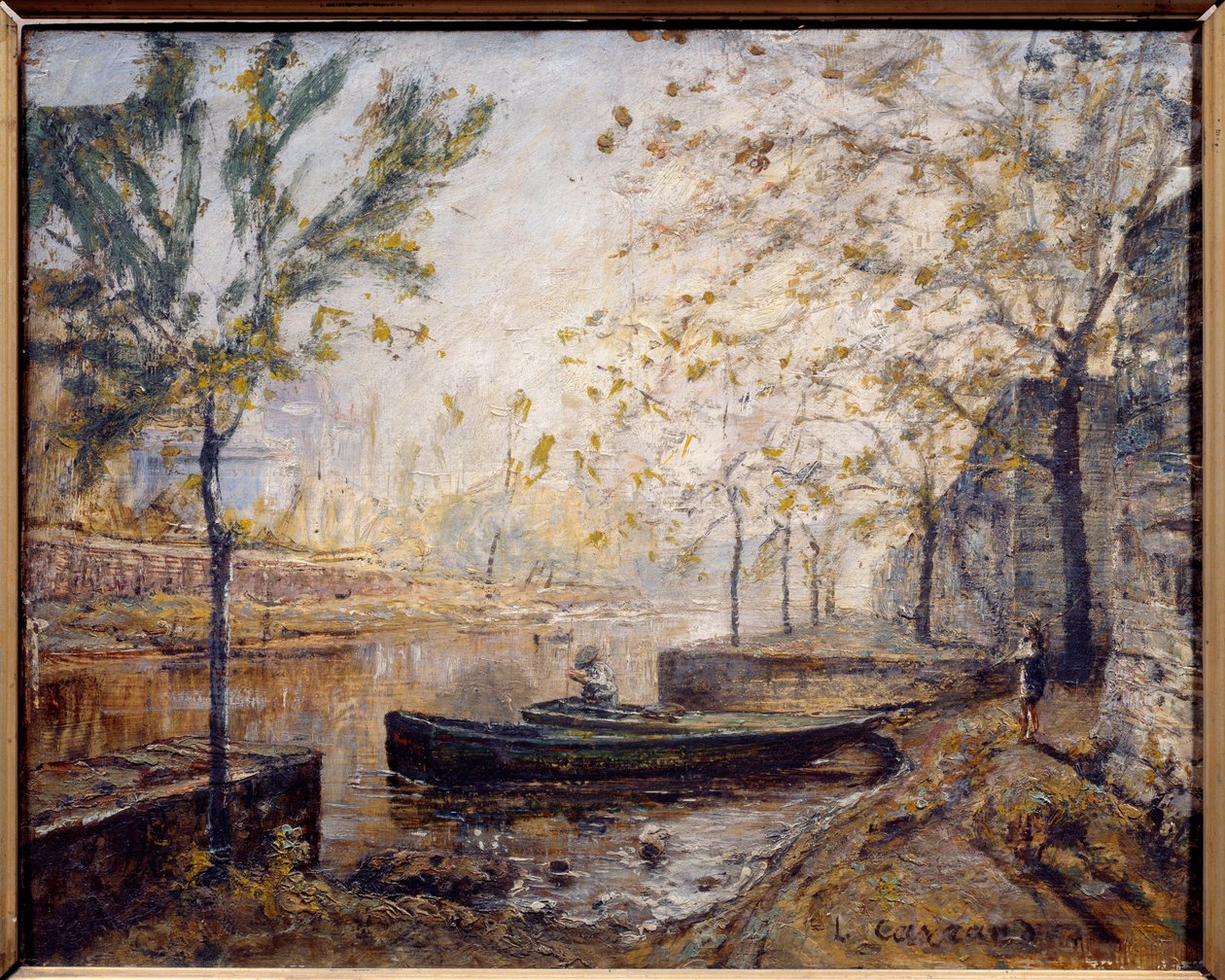 Joen ranta. Louis Carrandin maalaus (1821-1899) tekijältä Louis Hilaire Carrand
