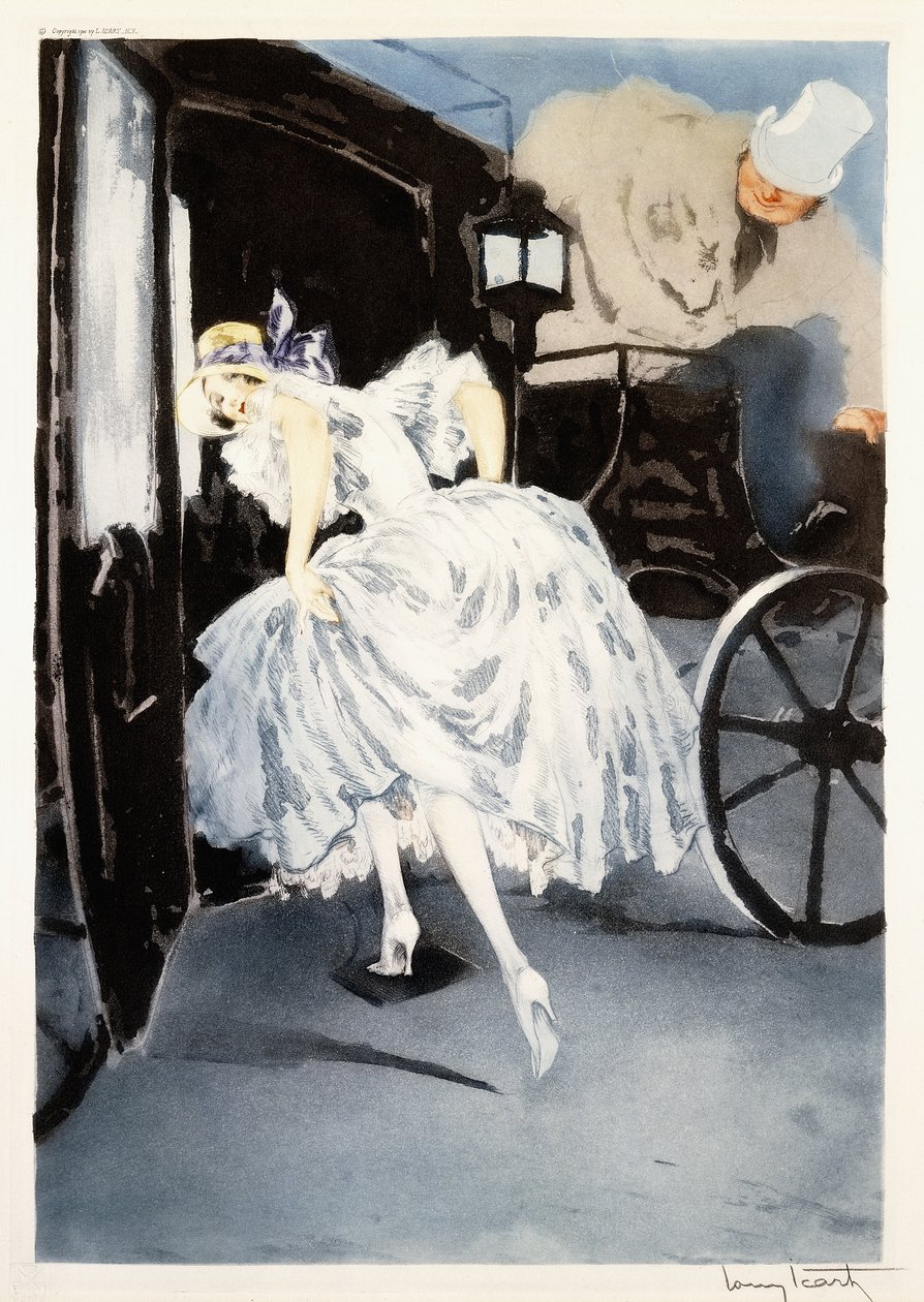Lähtö, n. 1941 (etsaus ja kuivakärki) tekijältä Louis Icart