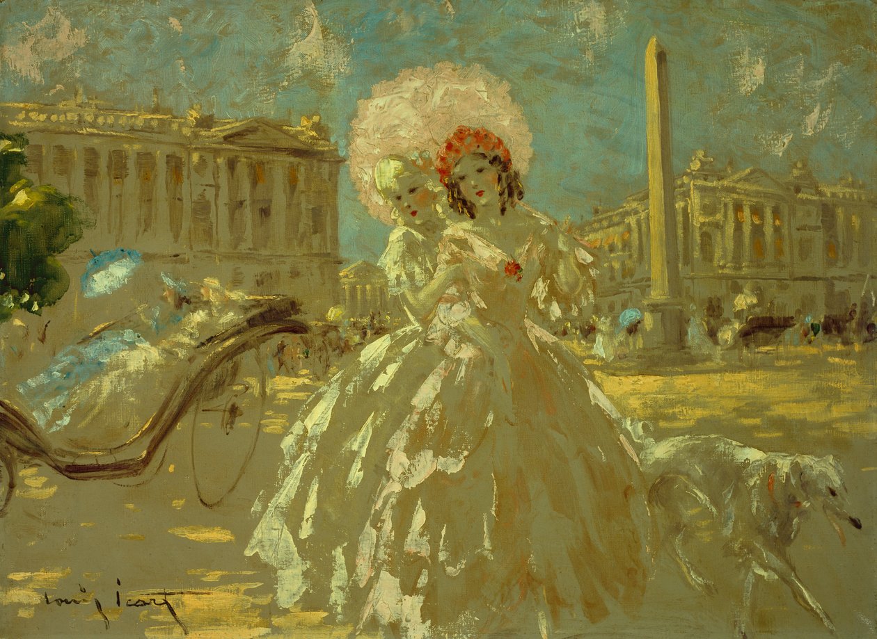 Place de la Concorde (öljy kankaalle) tekijältä Louis Icart