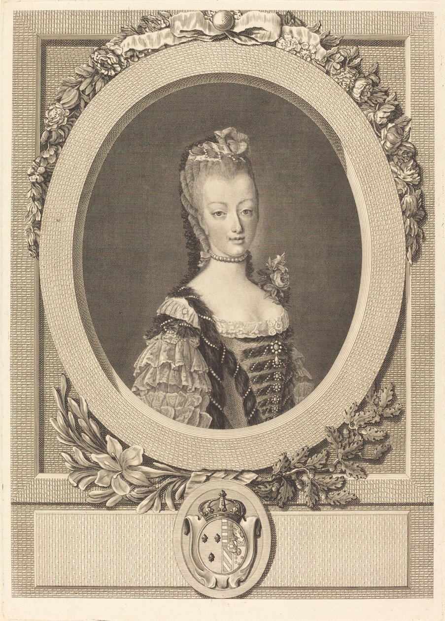 Marie-Antoinette Ranskasta tekijältä Louis Jacques Cathelin after Jean Martial Fredou