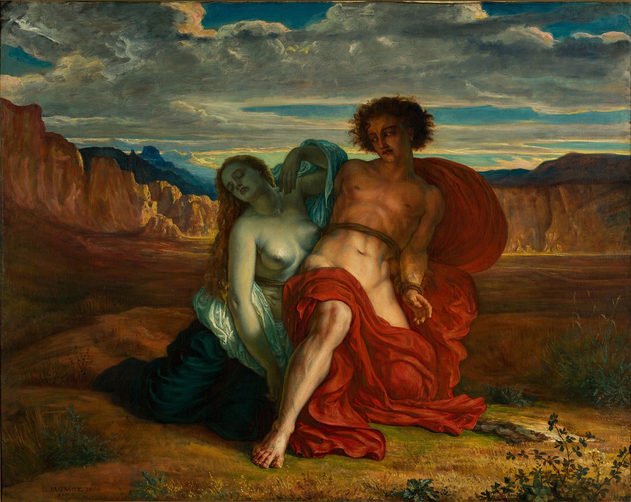 Mezentiuksen kidutus, 1864 tekijältä Louis Janmot