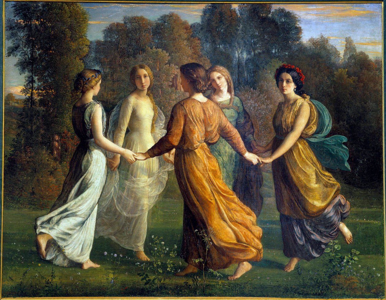 Sielun runo; Auringonsäteet. Anne Francois Louis Janmotin (1814-1892) maalaus tekijältä Louis Janmot