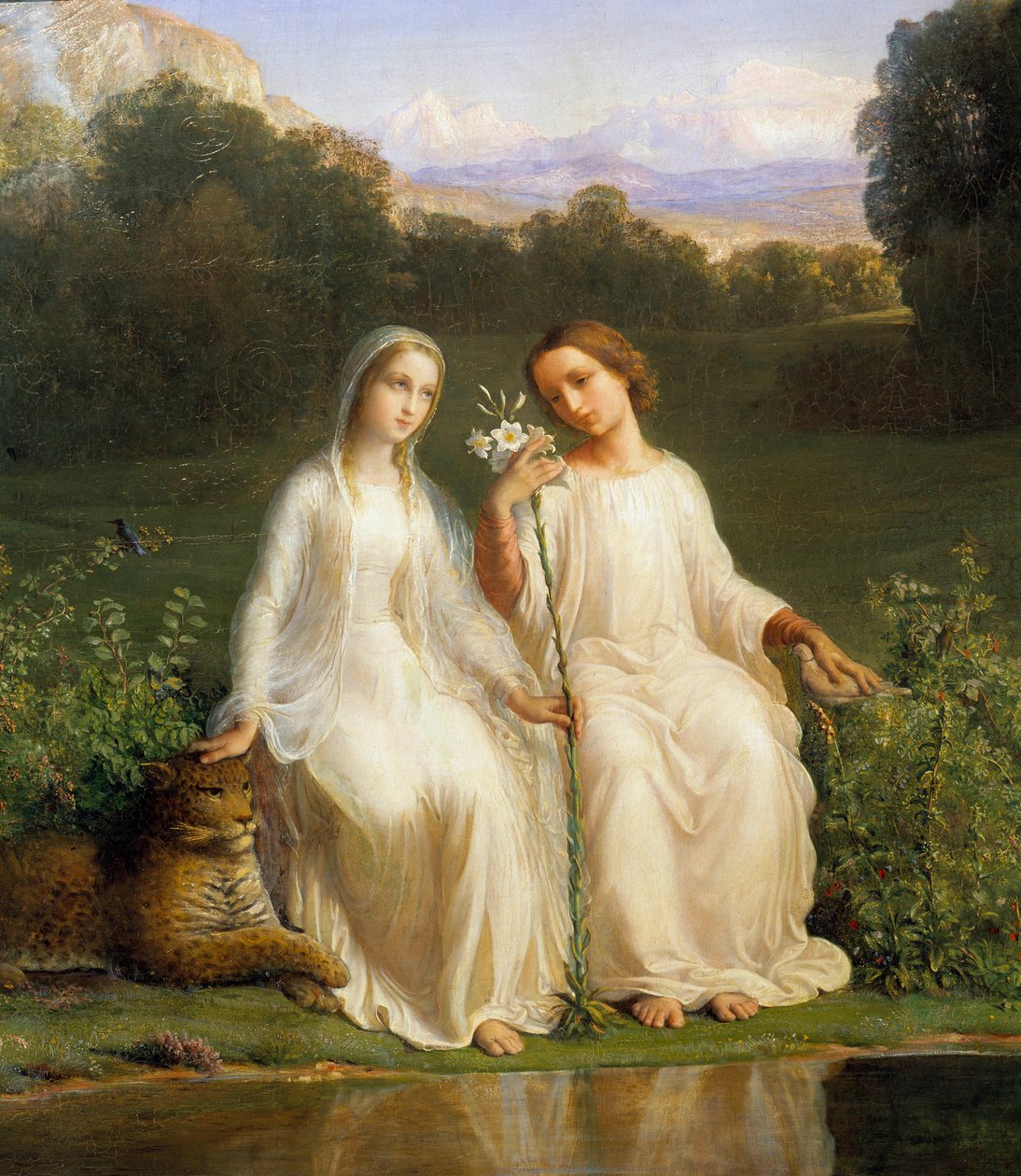 Sielun runo; Neitsyt. Anne Francois Louis Janmotin (1814-1892) maalaus tekijältä Louis Janmot