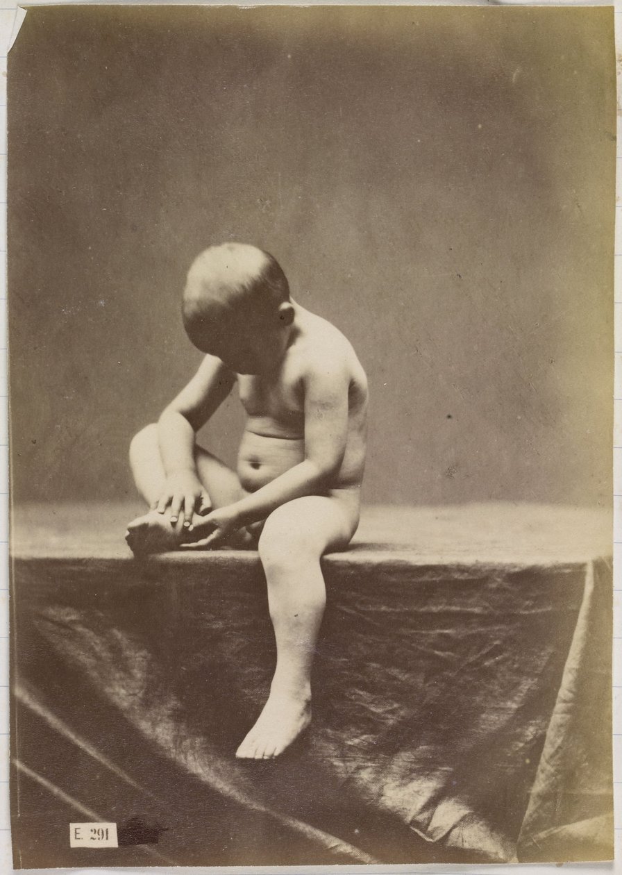 Tutkimus alastomasta, istuvasta lapsesta tekijältä Louis Jean Baptiste Igout (attributed to)