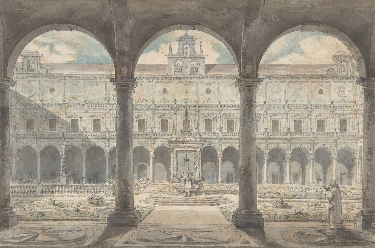 Certosa di San Martinon luostari, Napoli, noin 1777-1779. tekijältä Louis Jean Desprez