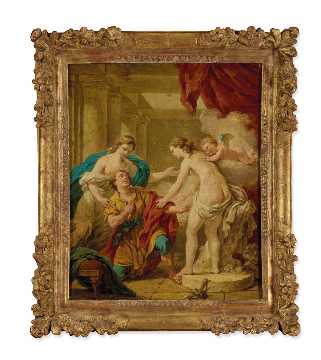 Pygmalion ja Galatea (öljy kankaalle) tekijältä Louis Jean Francois I Lagrenee