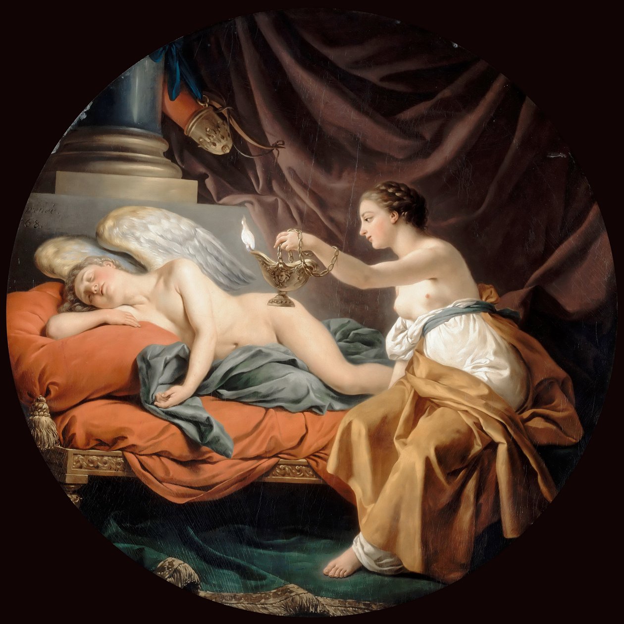Psyke Yllättävä Nukkuva Amor tekijältä Louis Jean François Lagrenée