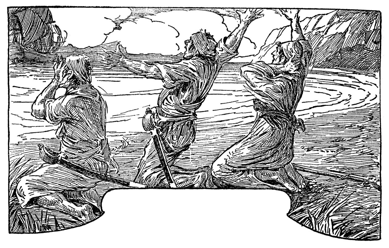 Louis Rheadin (1857-1926) kuvitus Robert Louis Stevensonin (1850-1894) romaanille "Treasure Island" 1915 tekijältä Louis John Rhead