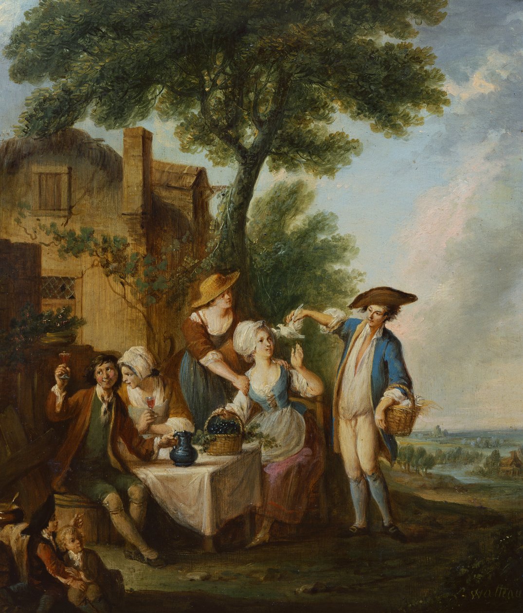 The Pretty Dove (oli sobre tela) finlandès tekijältä Louis Joseph (1731 98) Watteau