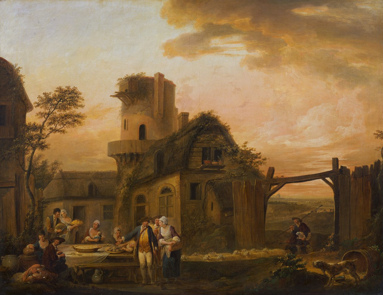 Neljä tuntia vuorokaudesta: Yö tekijältä Louis Joseph (Watteau de Lille)(attr. to) Watteau