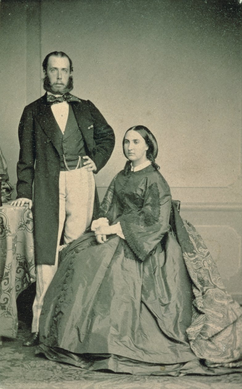Maximilian Hapsburg-Lorrainen (1832-67) ja Charlotte Saxe-Coburg-Gotha (1840-1927), Meksikon keisari ja keisarinna, ennen heidän lähtöään Meksikoon, 1864 tekijältä Louis Joseph Ghemar