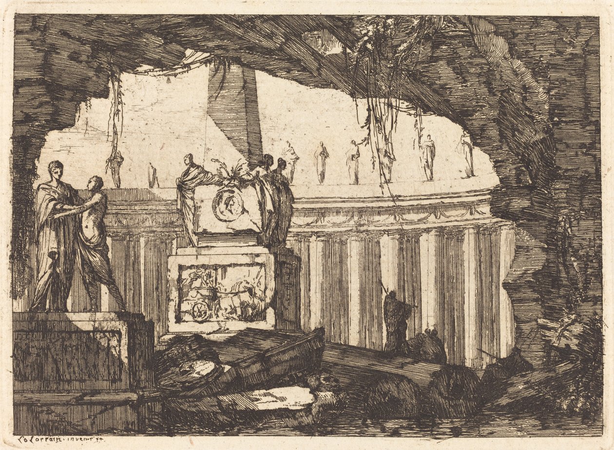 Arkkitehtoninen fantasia obeliskillä ja pelihallilla tekijältä Louis Joseph Le Lorrain
