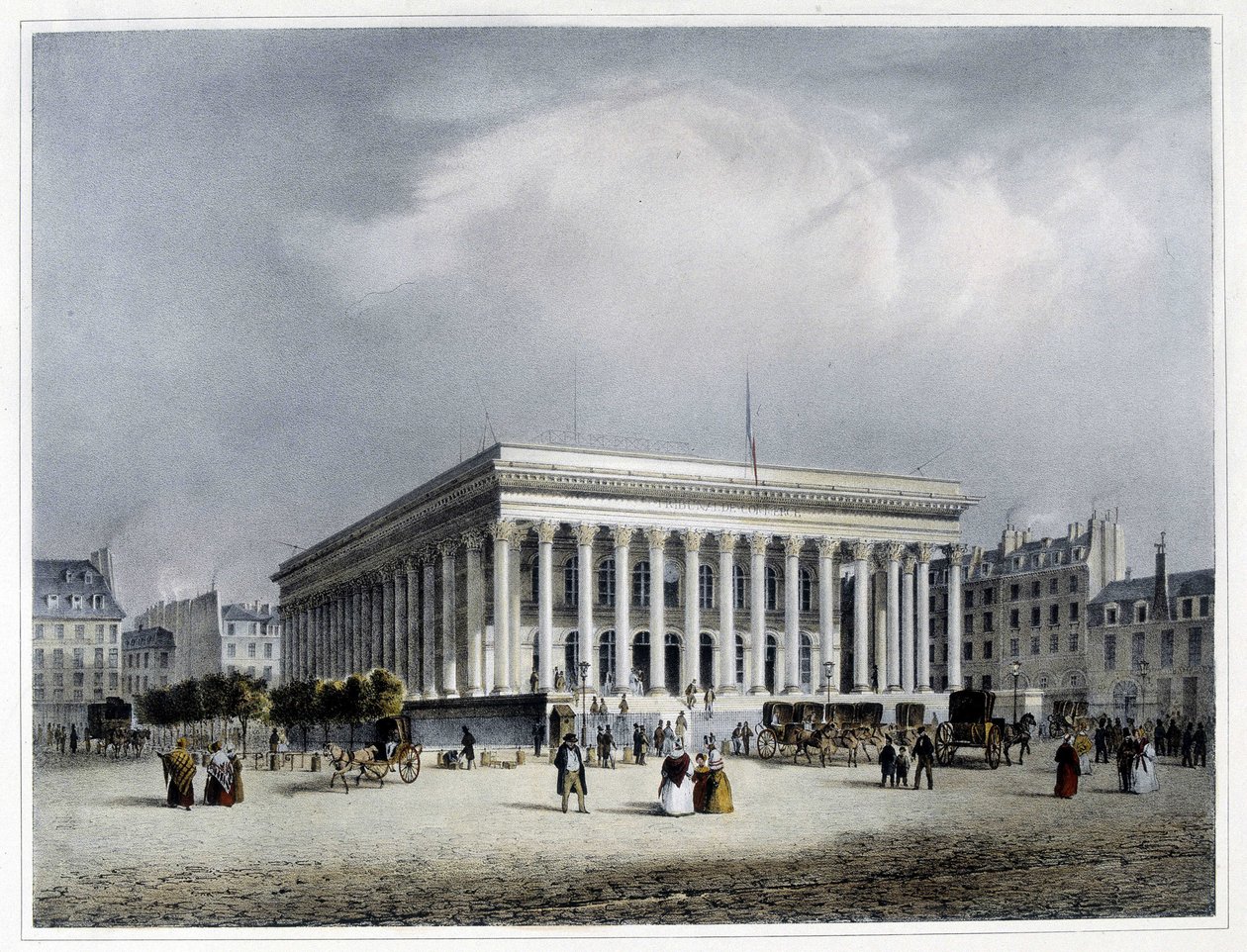 Bourse et Tribunal du Commerce - Arnoutin litografia tekijältä Louis Jules Arnout